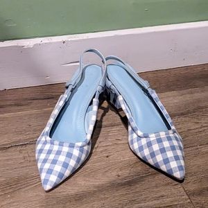 ASOS Blue Gingham Kitten Heels